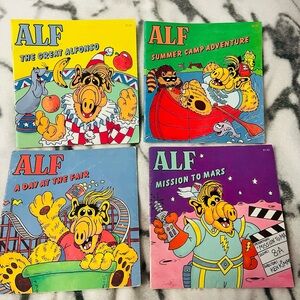 1987 VTG ALF Paperback Books Published by Checkerboard Press (4 Piece Lot)